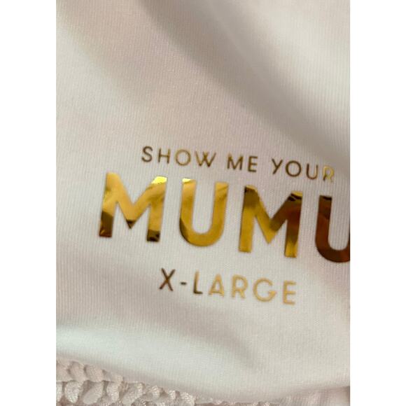 Show Me Your Mumu Malta Bikini Top in Ivory Scrunch with Rosette XL - Picture 5 of 6